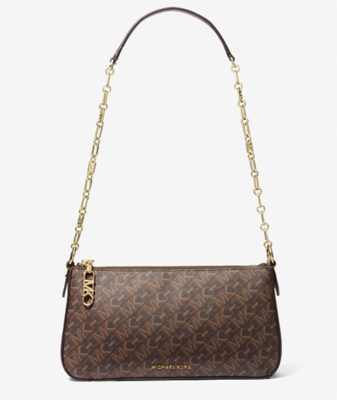 Mini bolso Michael Kors pochette cadena brown